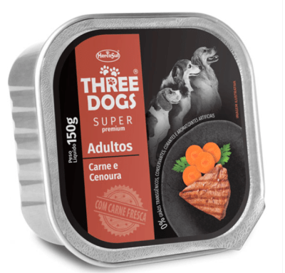 PATE THREE DOGS ADULTO CARNE Y ZANAHORIA 150GR1