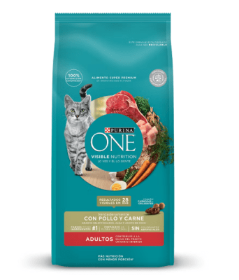 PURINA ONE GATO ADULTO POLLO Y CARNE 2KG1