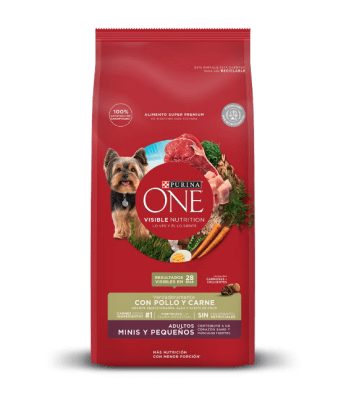 PURINA ONE PERRO ADULTO MINIS Y PEQUEÑOS POLLO Y CARNE 2KG1