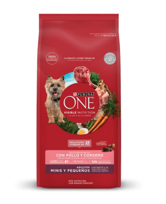 PURINA ONE PERRO ADULTO MINIS Y PEQUEÑOS POLLO Y CORDERO1