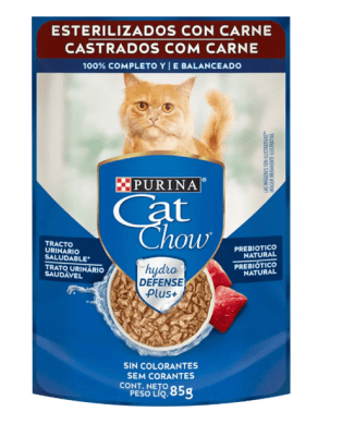 SACHET CAT CHOW ADULTO ESTERILIZADO CARNE 85GR1