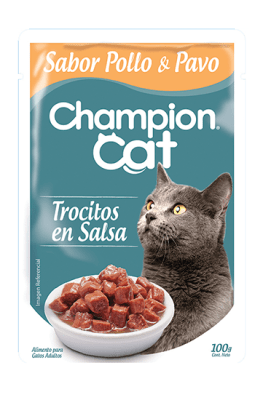 SACHET CHAMPION CAT POLLO Y PAVO 100GR1