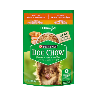 SACHET DOG CHOW ADULTO MINI Y PEQUEÑO POLLO Y PAVO 100GR1