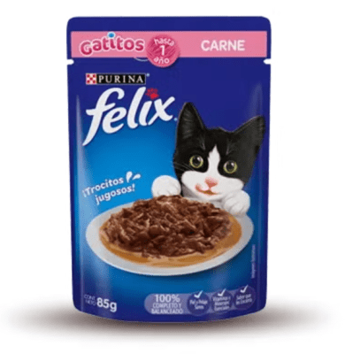 SACHET FELIX GATITOS CARNE 85GR1