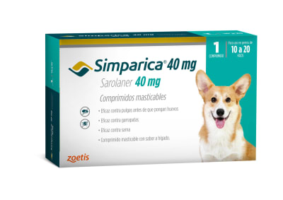SIMPARICA 40MG 10 A 20 KG ANTIPARASITARIO EXTERNO PERROS (CAJA 3 COMPRIMIDOS)1