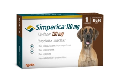 SIMPARICA 120MG 40 A 60 KG ANTIPARASITARIO EXTERNO PERROS 1COMPRIMIDO1