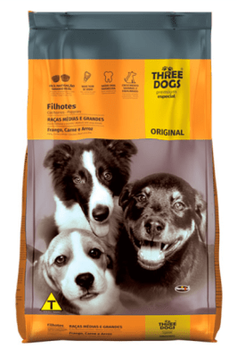 THREE DOGS ORIGINAL CACHORROS RAZAS MEDIANAS Y GRANDES POLLO Y CARNE 10,1KG1