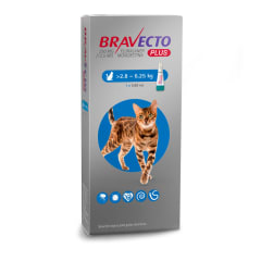 BRAVECTO GATO PLUS 2.8 A 6.25 KG (PIPETA ANTIPULGAS Y ANTIGARRAPATAS)