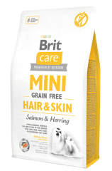 BRIT CARE GF PERRO ADULTO MINI HAIR & SKIN SALMON Y ARENQUE 2KG