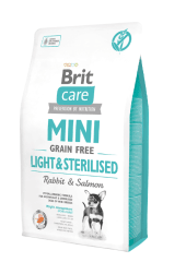 BRIT CARE PERRO ADULTO MINI GF LIGHT & STERILISED RABBIT & SALMON 2KG