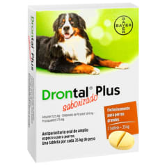 DRONTAL 35KG (1 COMPRIMIDO) ANTIPARASITARIO INTERNO PERROS