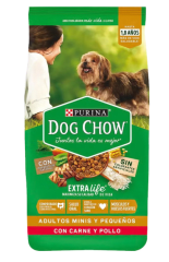 DOG CHOW ADULTOS MINIS Y PEQUEÑOS CARNE Y POLLO