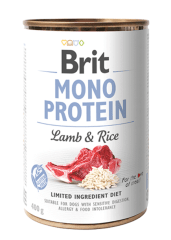 LATA BRIT CARE PERRO MONO PROTEIN 400 GRS CORDERO Y ARROZ