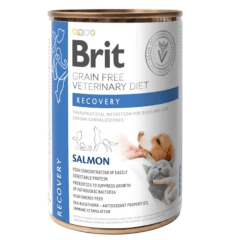 LATA BRIT GF VETERINARY DIET PERRO Y GATO RECOVERY 400GR SALMON