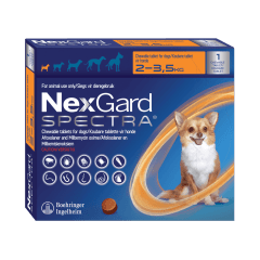 NEXGARD SPECTRA ANTIPARASITARIO INTERNO Y EXTERNO PERROS 2 A 3.5KG