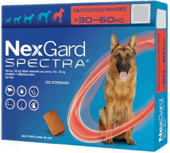 NEXGARD SPECTRA ANTIPARASITARIO INTERNO Y EXTERNO PERROS 30 A 60KG