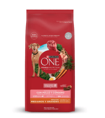PURINA ONE PERRO ADULTO MEDIANO/ GRANDE POLLO Y CORDERO