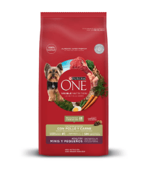 PURINA ONE PERRO ADULTO MINIS Y PEQUEÑOS POLLO Y CARNE 2KG