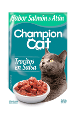 SACHET CHAMPION CAT ATUN Y SALMON 100GR