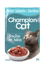SACHET CHAMPION CAT SALMON Y SARDINA 100GR