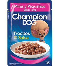 SACHET CHAMPION DOG ADULTO MINIS Y PEQUEÑOS PAVO 100GR