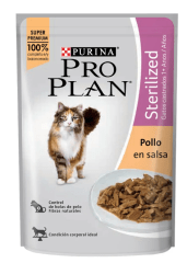 SACHET PRO PLAN GATO ADULTO ESTERILIZADO POLLO 80GR