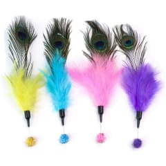 JUGUETE PARA GATOS VARILLA PLUMAS 70CM CON SEGMENTO FLEXIBLE