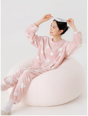 Pijama Rina Polar Rosado1