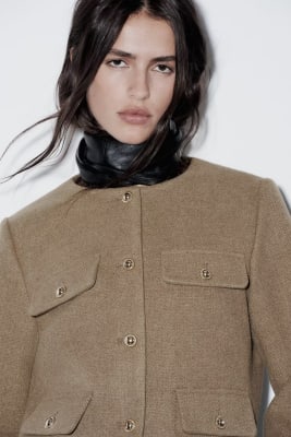 Blazer Verde Oliva mujer corto elegante fiorella1