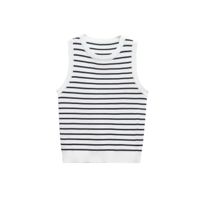 Camiseta Rayas Ajustado Celine Blanco1