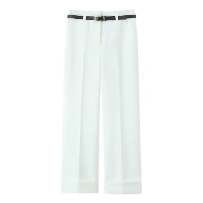 Pantalon Recto cinturon Velia Blanco1