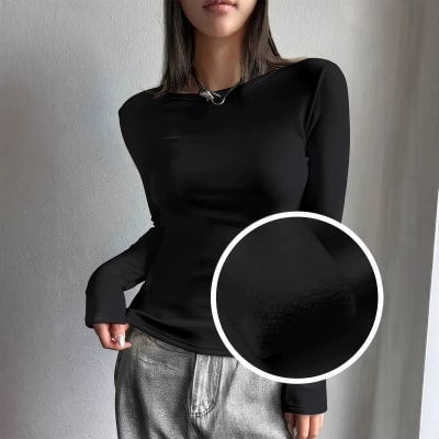 Polera micropolar Negro Nico Mujer Casual Elegante1