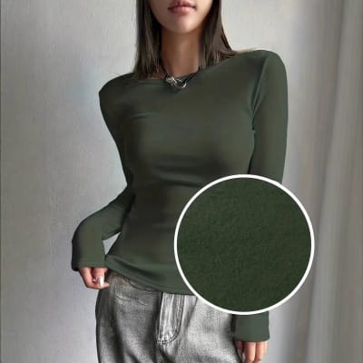 Polera Micropolar Mujer Verde Cuello Alto Nico1