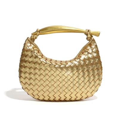 Bolso Hobo Mujer Trenzado Dorado Veneta1