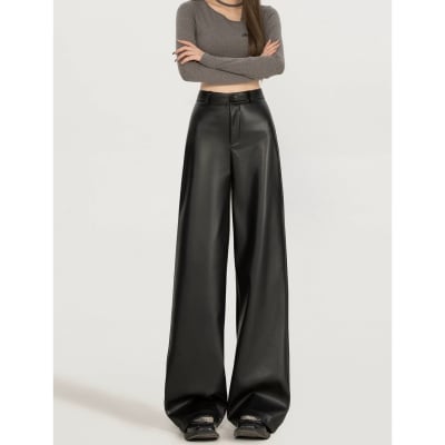 Pantalon Cuerina Negro Verona Mujer Tiro Alto3