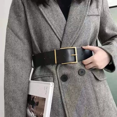 Cinturón Mujer Hebilla Cuadrada Negro1