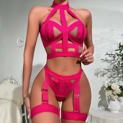 Conjunto Lenceria Erotica Isidora Fucsia1
