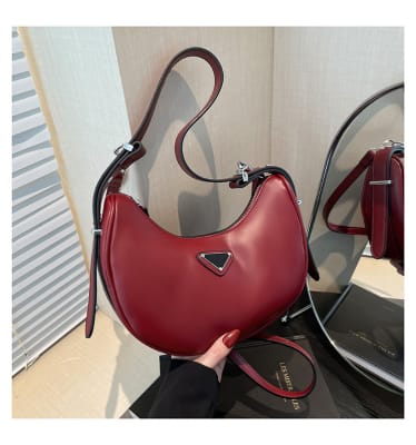 Cartera  Oval Burdeo1