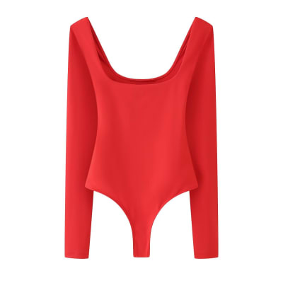 Body Adele Cuello Cuadrado Rojo1