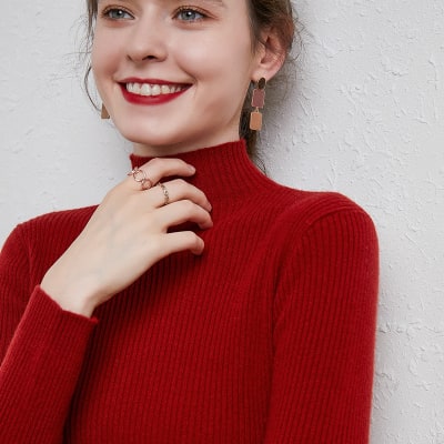 Sweater cuello alto gemma Rojo mujer1