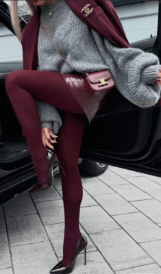 Medias Panty Polar Burdeo1