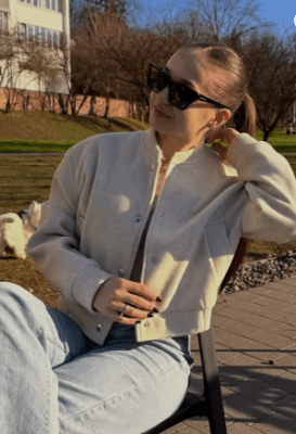 Chaqueta Anne Bomber Beige1