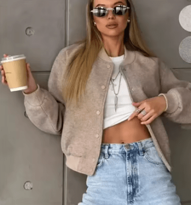 Chaqueta Anne Bomber Marron1