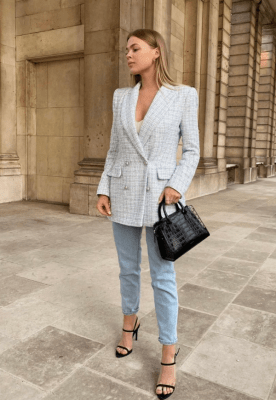 Blazer Giovanna  Entalle Cruzada Celeste1