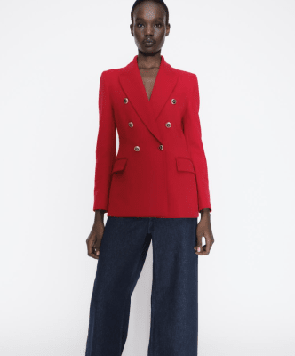 Blazer Begoña Entalle Cruzada Rojo1