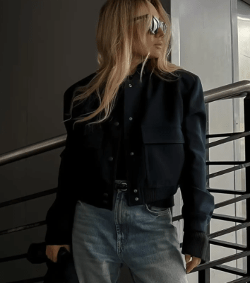 Chaqueta bomber mujer Negro bria1