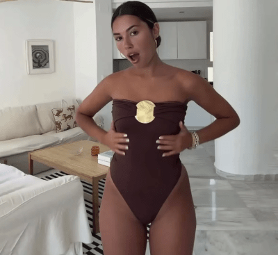 Traje de Baño una Pieza Palawan Marron3