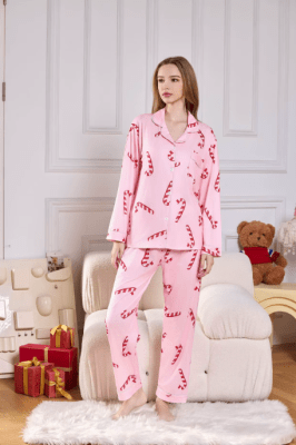 Pijama Largo Emily Rosado2