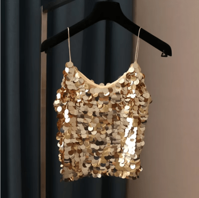 Camisa con Lentejuelas Dorado Elara1