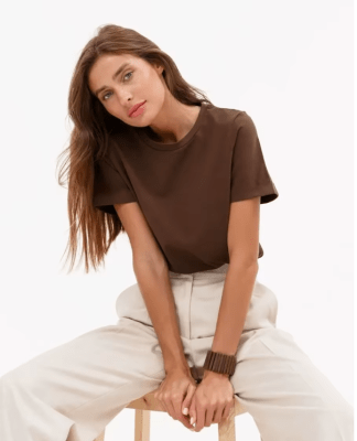 Polera Basica Algodón Carla Marron1